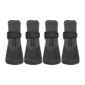 HamshMoc Pet Protective Shoes Soft Breathable Anti-Slip Adjustable Dog Cat Boots with Natural Rubber Multi-Size