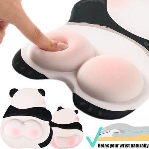Kawaii Panda Mouse Pad Silicone Wrist Support Mouse Pad Hand Rest Computer Office Non Slip Computer Office Mouse Pads For Girls
