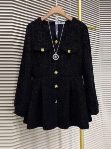 plus Size Loose Fit Long Sleeve V-Neck Slimming Top for Women Black Korean Style Casual Wear Autumn Fashion plus Size Jacket