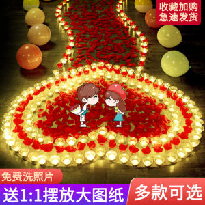 Romantic Candle Proposal Birthday Surprise Creative Decoration Props Indoor Scene Lighting Valentines Day Anniversary