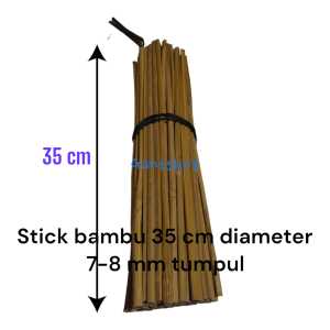 Stick/bilah bambu 35 cm diameter 7-8 mm isi 100 pcs tumpul