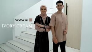Baru COD Gamis Ethica Kagumi 281 Couple 164 Ivory Cream MONALISA KNITTING BANGKOK Gamis Iner outer