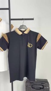 Áo thun nam cổ trụ trơn có LOGO bo viền tay cổ hàng cao cấp mẫu mới nhất