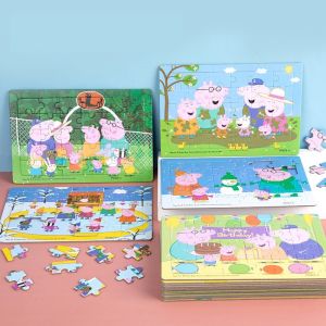 Fast shipping Peppa Pig Puzzle Childrens Puzzle Baby Early Education Magnetic Jigsaw Toy Christmas Gift for 3 + Years Old