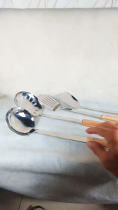 Spatula Alat Masak Stainless Steel Sodet Centong Polos Dan Bolong Bahan Tebal