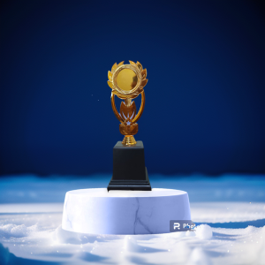 Piala Figur Bunga Matahari Satu Piala Tropy Penghargaan Costum Nama Kejuaraan