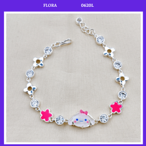 FLORA 0620L - Lắc tay bạc ta hình nhân vật Sanrio Cinnamoroll dành cho bé gái