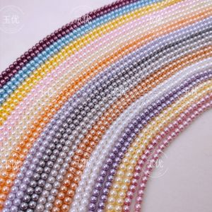 3mm Straight Hole South Sea Imitation Pearl Beads Stringing Glass Crystal Pearls Spacer Beads  round Beads DIY Handmade Accessories