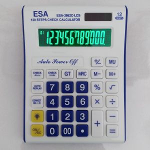 Kalkulator LCD LED Calculator Dagang Check Correct 12Digits Original ESA 3862Lcs