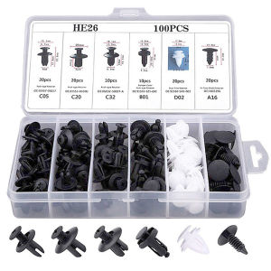 100pcs Mixed Auto Fastener Clip Car Body Push Retainer Pin Rivet Bumper Door Trim Panel Retainer Fastener Kit Car Accessories