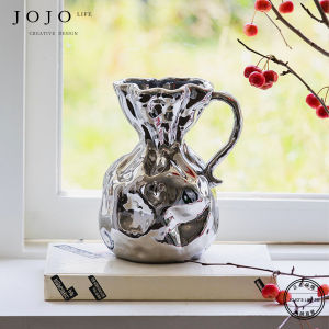 Modern Simplicity JOJOS Ceramic Flower Vase Middle-aged Style Home Decoration Ornaments Tabletop Irregular Shape Living Room