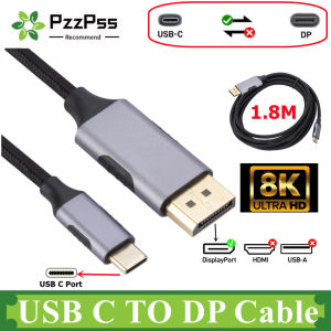 1.8M USB-C To DisplayPort Cable 8K 60Hz Type C 3.1 To DP Only Adapter Display Port 1.4 Thunderbolt 3 4 for MacBook Air Samsung