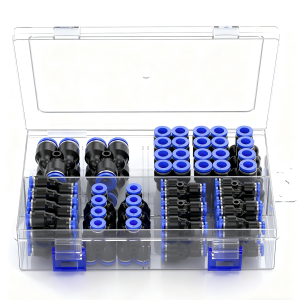 A box of PY Kit Pneumatic Air Fittings 4mm 6mm 8mm 10mm 12mm 14mm 16mm Diameter Hose Connector Quick Release Connector