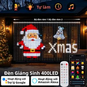 Đèn Rèm Thông Minh Tương Thích Với Google & Amazon Alexa Điều Khiển Bằng Ứng Dụng Và Điều Khiển Từ Xa Dùng Làm Đèn Trang Trí Giáng Sinh