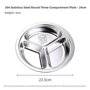 BAICHANG | Partitioned Stainless Steel Dining Plate