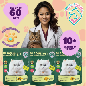 Purrfect Health dental plaque-off salmon powder health vitamins for cats remove Bad breath&tartar pet Supplements