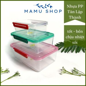 Hộp nhựa đựng thực phẩm đựng đồ đa năng đồ ăn tủ lạnh nắp gài Tân Lập Thành 3 size Mamu shop