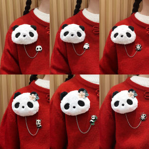 เข็มกลัดหมีแพนด้า หมีน่ารัก เครื่องประดับแฟชั่นสำหรับผู้หญิง เข็มกลัดสัตว์น่ารัก ของขวัญวันคริสต์มาส เครื่องประดับแฟชั่น