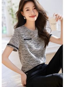 WANGGONGZHU | Princess Style Short Sleeve T-Shirt Women Summer New Design Sensation Elegance Base Layer Top Fashionable Versatile Base Layer
