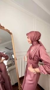 JUSI ELSYIFA DRESS SATIN SILK PREMIUM GAMIS POLOS WANITA DEWASA PESTA REMAJA KEKINIAN JUSI DRESS FREE BELT