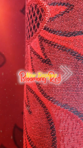 LIMIN Brocade Red Designs Floral Flower Curtain for Window | 8 Ring | 7ft/ 3 in 1 | Living Bedroom Kurtina