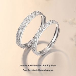 Ice Effect Silver S999 Couples Rings