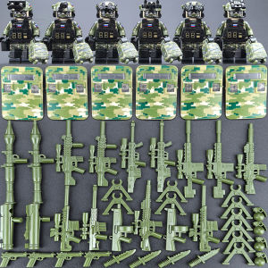 Military Action Figures Building Blocks Green