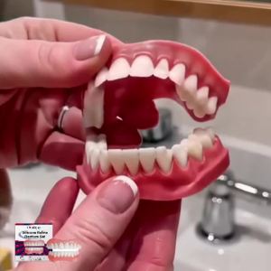 oralhoe | Denture Full Set Fake Teeth Natural Over Gums Full Mouth Soft Easy Use Sample Models Adult Portable Denture Adhesive False Teeth