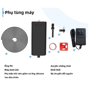 Bộ Bơm Khí 36W Cho Máy Khắc Laser Cắt Bộ Hỗ Trợ Luồng Khí Điều Chỉnh 10-30L/phút - Hệ Thống Loại Bỏ Khói Và Bụi Cho Máy Chế Biến Gỗ