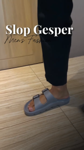 Sandal Slop Pria Hias 2 Tali Gesper Casual Dan Elegent / Size 39-44 (6856 L-1)