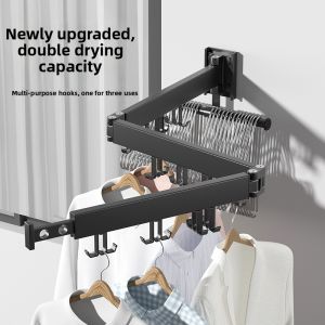 Folding Extending Dual-Use Invisible Drying Rack