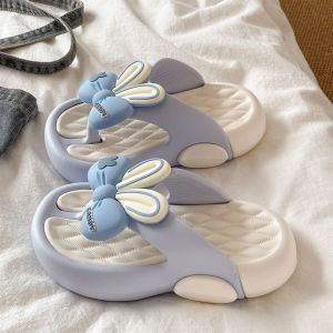 Slip-resistant Thick-soled Cute Bow Bunny Ears Slippers