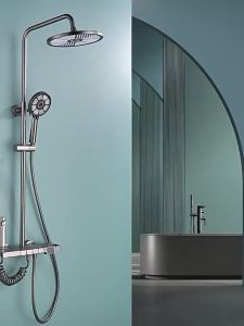 Bộ Vòi Sen Cao Cấp Màu Xám Nhật Bản Kèm Dây Decor Phòng Tắm Nhà Cửa Khách Sạn