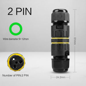 Waterproof IP68 Solar Cable Connector Tornado Proof 3Pcs LED Light Electrical Connectors Outdoor