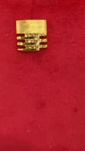 Poh Heng Jewellery 22K Ribbed Square Earrings in Yellow Gold [Price By Weight]