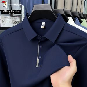 TUCANO | Spring New Mens Polo Shirt Long Sleeve Collar Casual Thin Silk