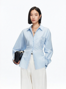 Vero Moda | Áo Sơ Mi Nữ Thu Dây Buộc eo Gọn Gàng Thêu Bông