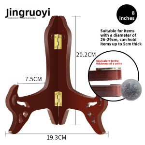 Real Wood Tea Cake Display Stand Plate Bracket Frame Craft Puer Tea Cake Holder Porcelain Plate Stand Home Decor Accessories