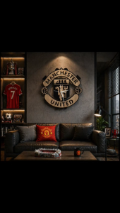 Đồng Hồ Gỗ Treo Tường MU - Manchester United Tặng Kèm Pin