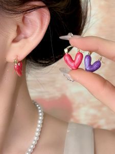 Korean Love Ear Buckle Earrings Female Elegant Women Drop Earrings Simple Ladies Fashion Jewellery