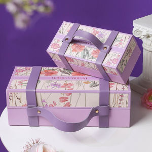 Elegant European Style Wedding Favor Box Birthday Gift Packaging Box Light Luxury Bridalmaid Candy Box Hand Drawn Illustration