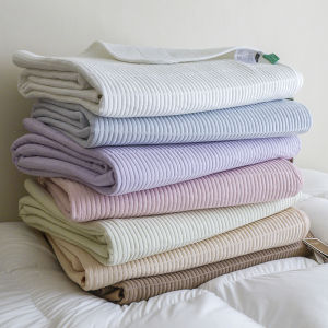 Thickened Cotton Quilt Cover Three-piece Set Non-slip Stitched Tatami Universal Four-season Pure Color Bedding Set