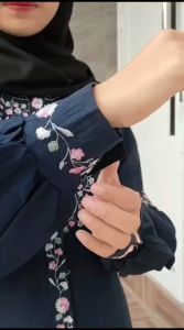 KV.GROSIR Dress Gamis ZAHRA Crinkle Airflow Bordir Premium Terbaru | Dress Wanita Polos Mix Bordir Bunga Simpel Elegant | Dress Kondangan Crinkle Terlaris