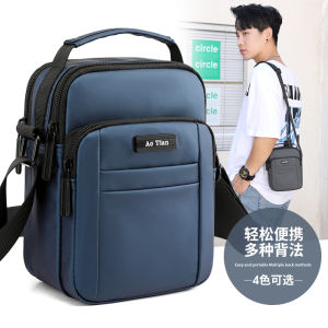 Oxford Cloth Mens Nylon Bag Casual Business Crossbody Backpack Single Shoulder Bag Polyester Lining Soft Handle Zipper Closure