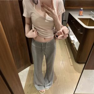 YAYUEMEI | Quần Tây Lười Mát Mẻ Từ Khiết Tơ Cao Cổ Đứng Dáng Thẳng