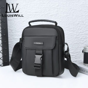 LouisWill Mini Mens Shoulder Bag Cross Body Bag Casual Waterproof Bag Multi-Layer Large Capacity Bag Lightweight Sport Street Bag Phone Bag for Travel Outdoor Leisure Office