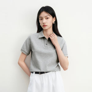 DESIGNICE | Slim Fitting Embroidered Polo Neck Top