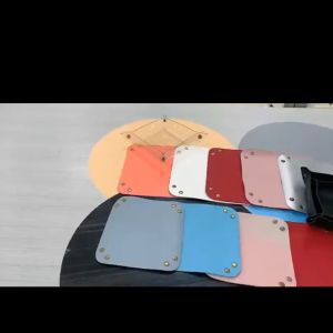 【SG STOCK】Foldable PU Leather Storage Box Desktop Storage Tray Key Wallet Coins Plate Home Decoration
