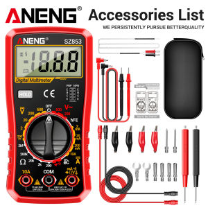 ANENG | ANENG SZ853 Digital Multimeter 1999 Counts 600V AC DC 10A DC Current Temperature Diode Buzzer Data Hold Electrician Repair Tool