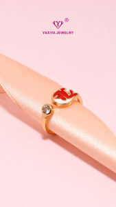 Yaxiya Cincin Anak Karakter Perhiasan Lapis Emas 18K 047